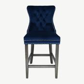 Kacey Navy Stool – Antique Leg