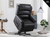 Windsor Black Leather Lift &amp; Tilt Recliner - Dual Motor image