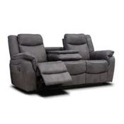 Brooklyn Charcoal 3 Seater Recliner Drop Down Table