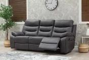 Bruno Grey 3 Seater Recliner Drop Down Table