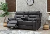 Bruno Grey 2 Seater Recliner Console