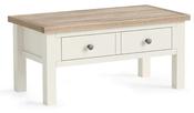 Modern Country Coconut White Coffee Table With Drawer
