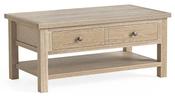 Modern Country Oak Coffee Table With Shelf