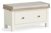 Modern Country Coconut White Hallway Bench With Drawer