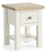 Modern Country Coconut White Lamp Table With Shelf