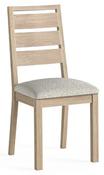 Modern Country Oak Dining Chair White Boucle