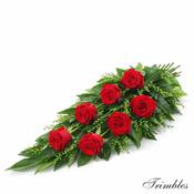 Red Rose Spray with Green Foliage image