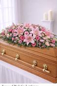 Tones of Pink Casket Spray image