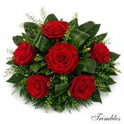 Red rose posy with green foliage image