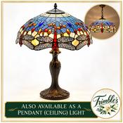 16″ BLUE DRAGONFLY TIFFANY LAMP