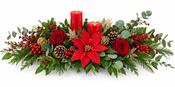 Festive Two-Candle Christmas Table Centrepiece image