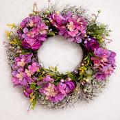 Blush &amp; Plum Silk Floral Door Wreath image