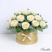 Cream Rose Hatbox in Soft Gold image