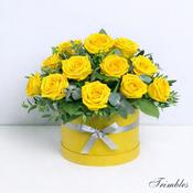 Yellow Rose Hatbox Arrangement image