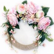 Soft Blush Rose Crescent Wreath image