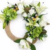 White Meadow Crescent Wreath image