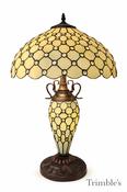 Cream Jeweled Double Tiffany Lamp