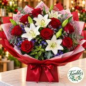 Luxury Red Rose &amp; White Lily Bouquet