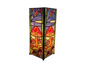 Square Magic Mushroom Tiffany style table lamp image