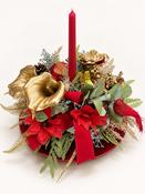 Red &amp; Gold Christmas Candle Centrepiece