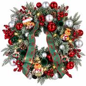 Large Luxury Traditional Christmas Wreath with Reindeer &amp; Teddy Bears image