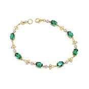 14K Lab Diamond Emerald Trinity Bracelet