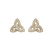 14K Lab Diamond Encrusted Trinity Knot Earrings