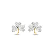 14k Gold Lab Diamond Shamrock Stud Earrings image