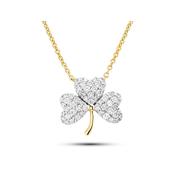 14k Gold Lab Grown Diamond Shamrock Necklace image