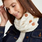 Natural Aran Snood with Buttons image