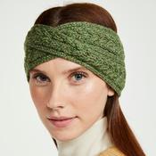 Green Aran Twisted Knitted Headband