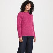 Pink Heather Donegal Wool Crew Neck Sweater