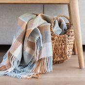 Green & Rust Plaid Merino Lambswool Blanket