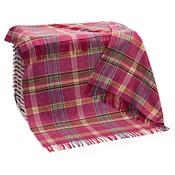 Pink &amp; Lilac Glen Check Irish Merino Lambswool Blanket image