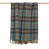 Denim &amp; Kingfisher Plaid Irish Lambswool Throw