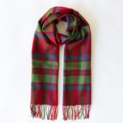 Red Green Blue Check Merino Wool Scarf