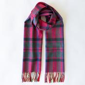 Pink, Slate &amp; Navy Herringbone Check Merino Brushed Wool Luxury Scarf image