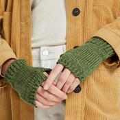 Green Supersoft Wool Fingerless Gloves