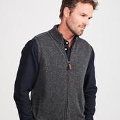 Charcoal Zipped Aran Nepped Gilet