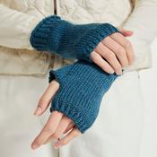 Petrol Supersoft Wool Fingerless Gloves