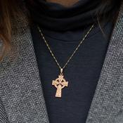 Arda Two Tone Large Celtic Cross Pendant with Rare Irish Gold image