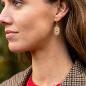 Arda Two Tone Earrings with Rare Irish Gold