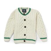 Kids Natural Cable Tipped Aran Cardigan
