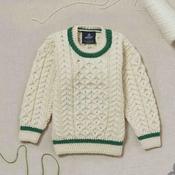 Kids Natural Stripe Aran Sweater