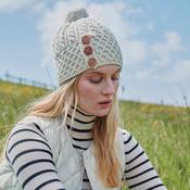 Aran Hat with buttons, Natural image