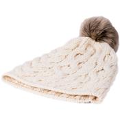Natural Hand Knit Beanie Bobble Hat