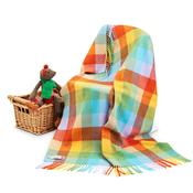 Multi Check Lambswool Baby Blanket