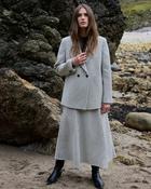 White &amp; Black Windowpane Colleen Oversized Merino Lambswool Blazer image