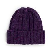 Blackcurrant Donegal Fleck Merino Wool Ribbed Beanie image