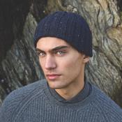 Silent Night Donegal Fleck Merino Wool Ribbed Beanie image